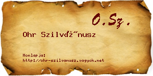 Ohr Szilvánusz névjegykártya